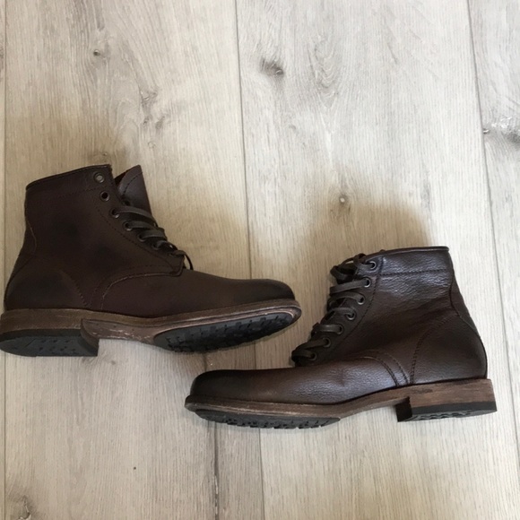 Frye Shoes - Frye Boot Tyler Lace Up Brown Leather Ankle Boot